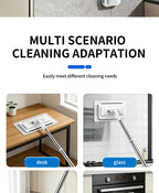 Disposable Mop, Hands-Free Floor Mop with Clamp, Dry Wet Use Dust Mop for Hardwood & Tile