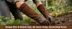 Leather Gardening Gloves – Long Cuff, Adjustable Strap, Sun & Dirt Protection