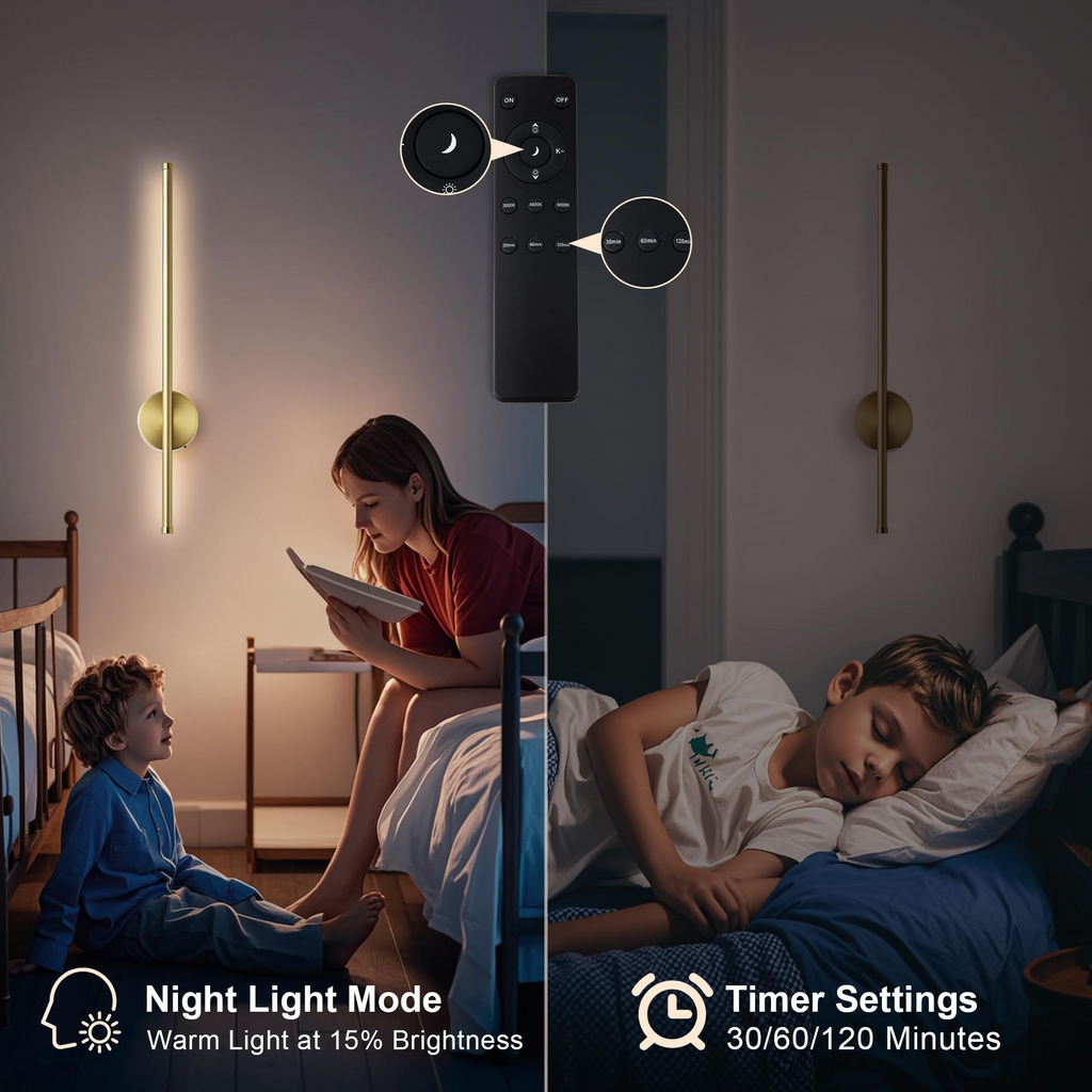 Battery‑Operated LED Wall Sconce – Remote + Touch, No Wiring Needed 💡🏠
