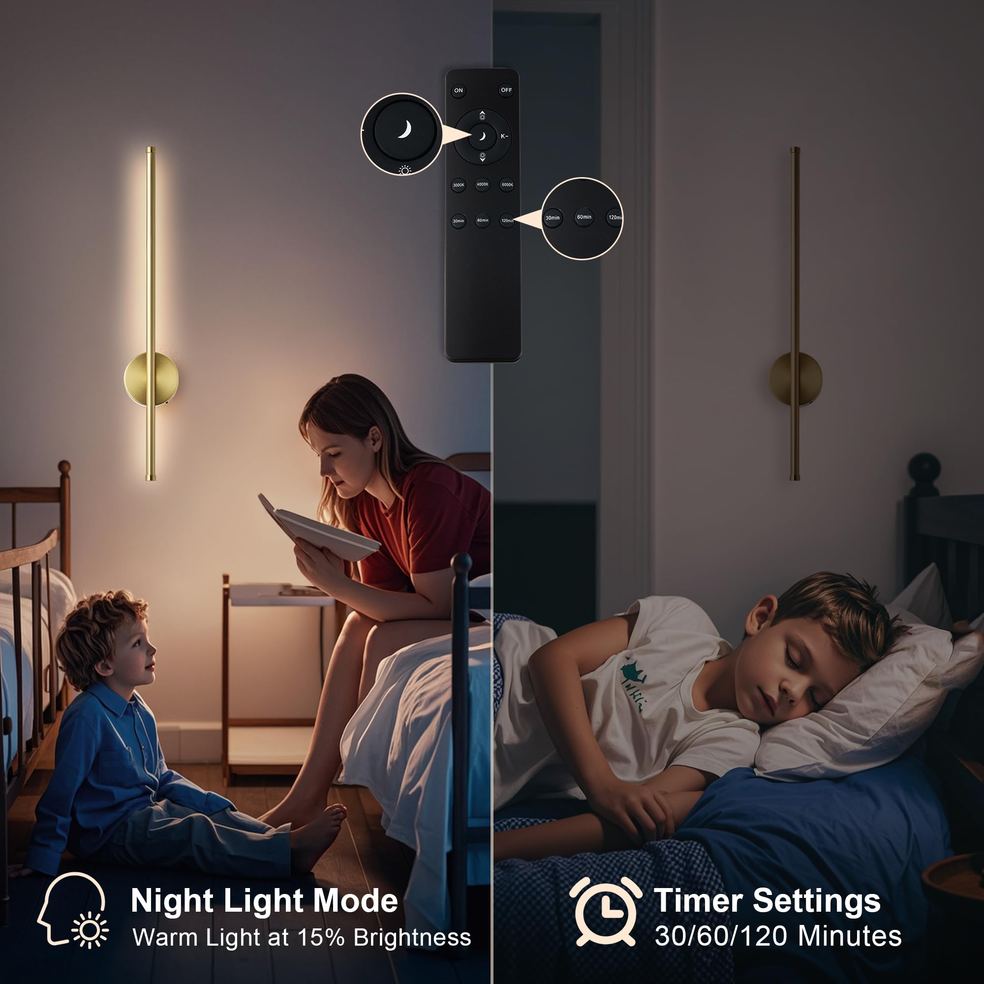 Battery‑Operated LED Wall Sconce – Remote + Touch, No Wiring Needed 💡🏠