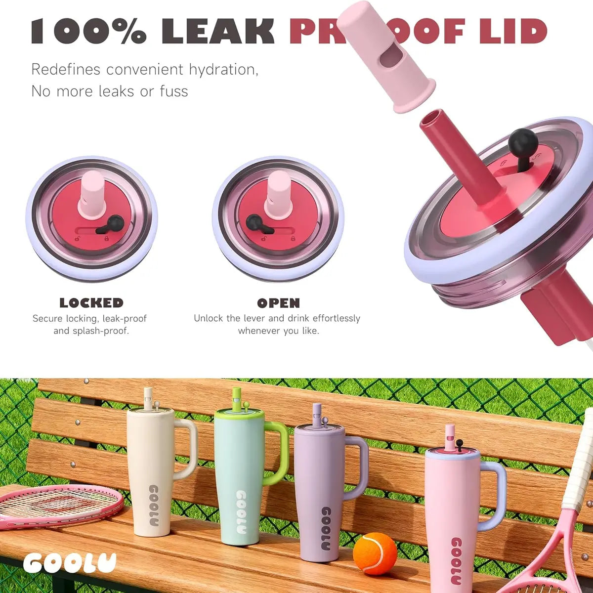 32/40oz Stainless Steel Insulated Cup | Anti-Slip Handle & Leakproof Design