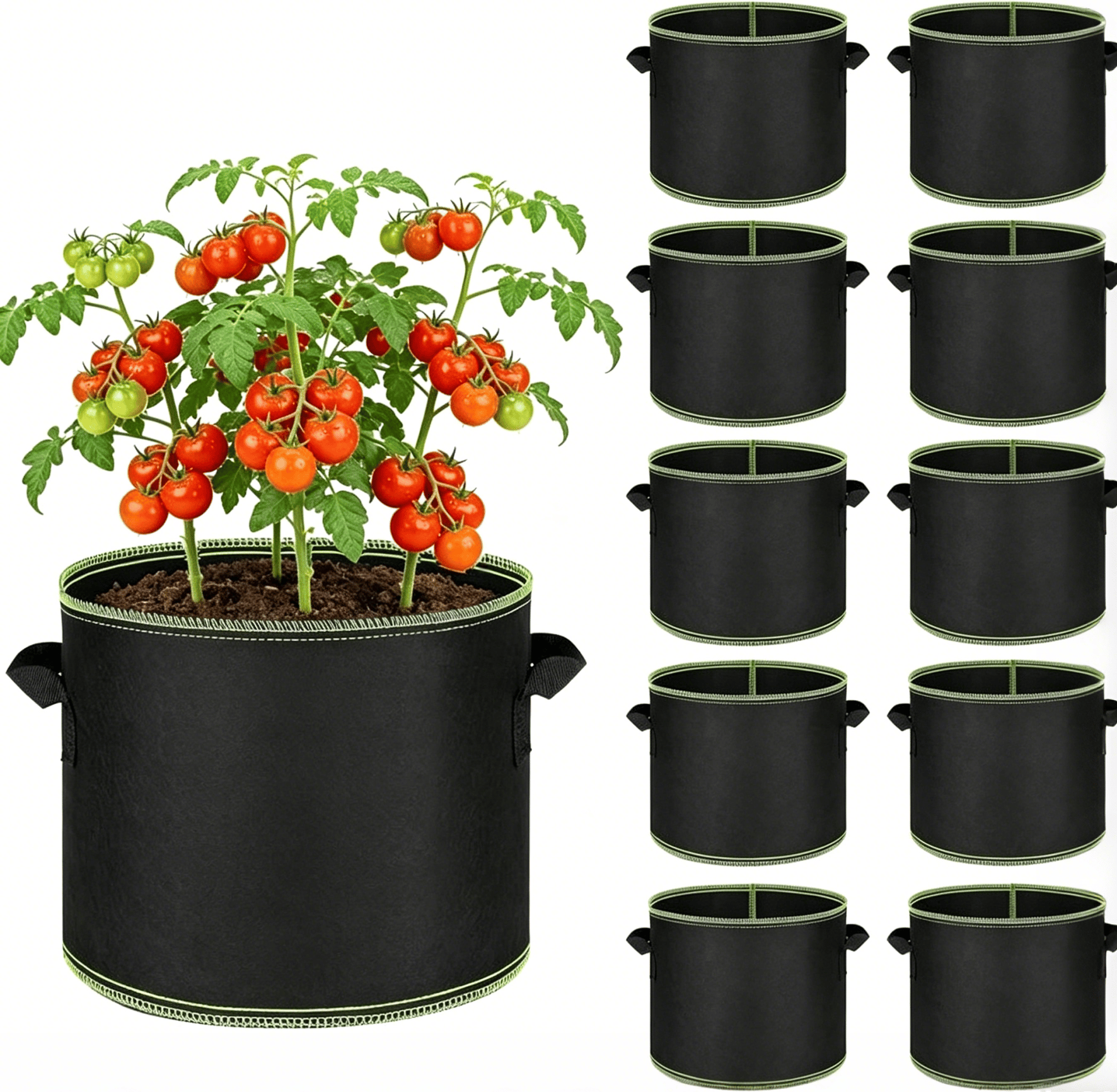 Heavy-Duty Fabric Grow Bag – Breathable & Portable with Handles 🌱