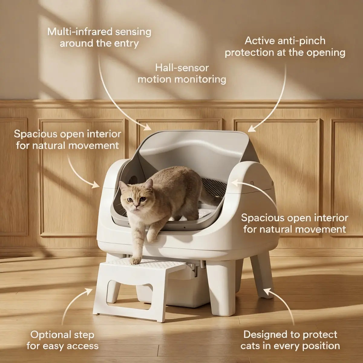 🐱Cat Gift🐱PetPivot AutoScooper 12 Lite Open Top Self Cleaning Cat Litter Box