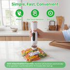 Handheld Vacuum Sealer with Visible Water Tank – 5X Food Freshness, Includes 30 Reusable Bags