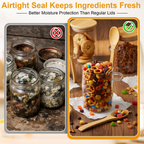 8&12 PACKS Airtight Bamboo Lid Glass Jar – Borosilicate Food Storage with Scoop 🫙🎋