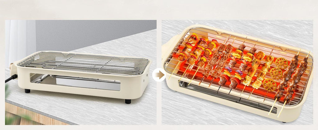 Electric Indoor Grill & Griddle - 2-in-1 Smokeless Kitchen Grill, 1500w, Dishwasher Safe, BBQ Pan with Non-Stick Plates