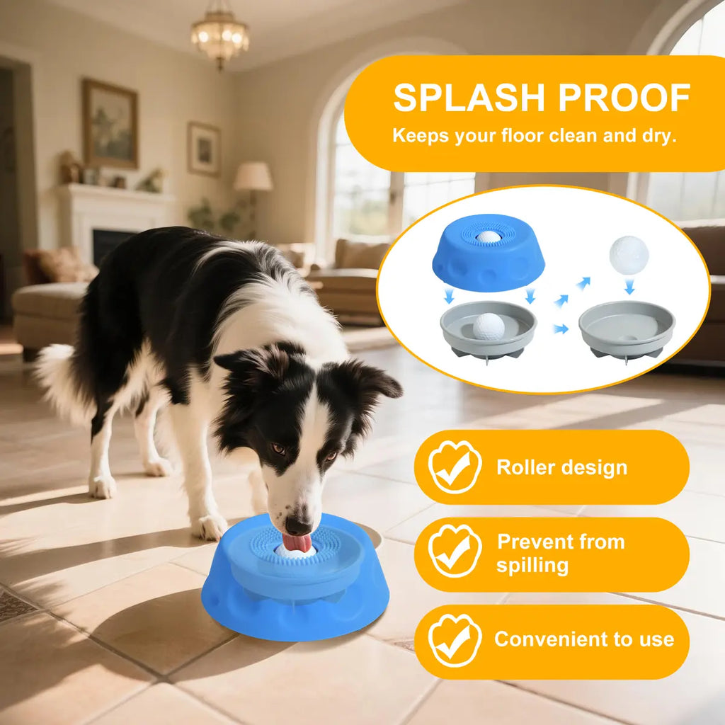 🐕Essential for pet ownership🐕3-in-1 Suction Slow Feeder Dog Bowl, No-Spill Licking Mat with Built-in Treat Ball & Cleaning Brush