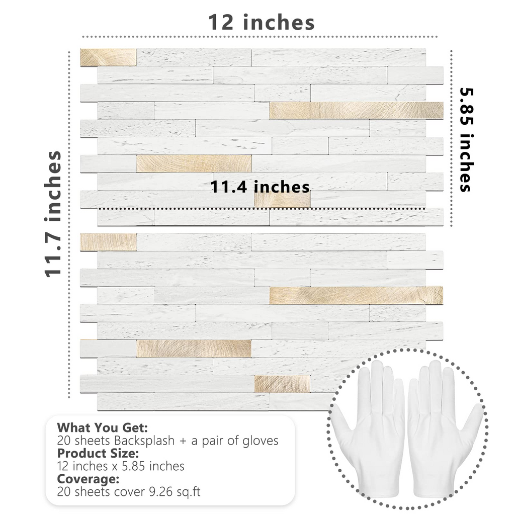 Peel &Stick Backsplash Tiles – Waterproof, 20‑Piece Kit 🧱✨