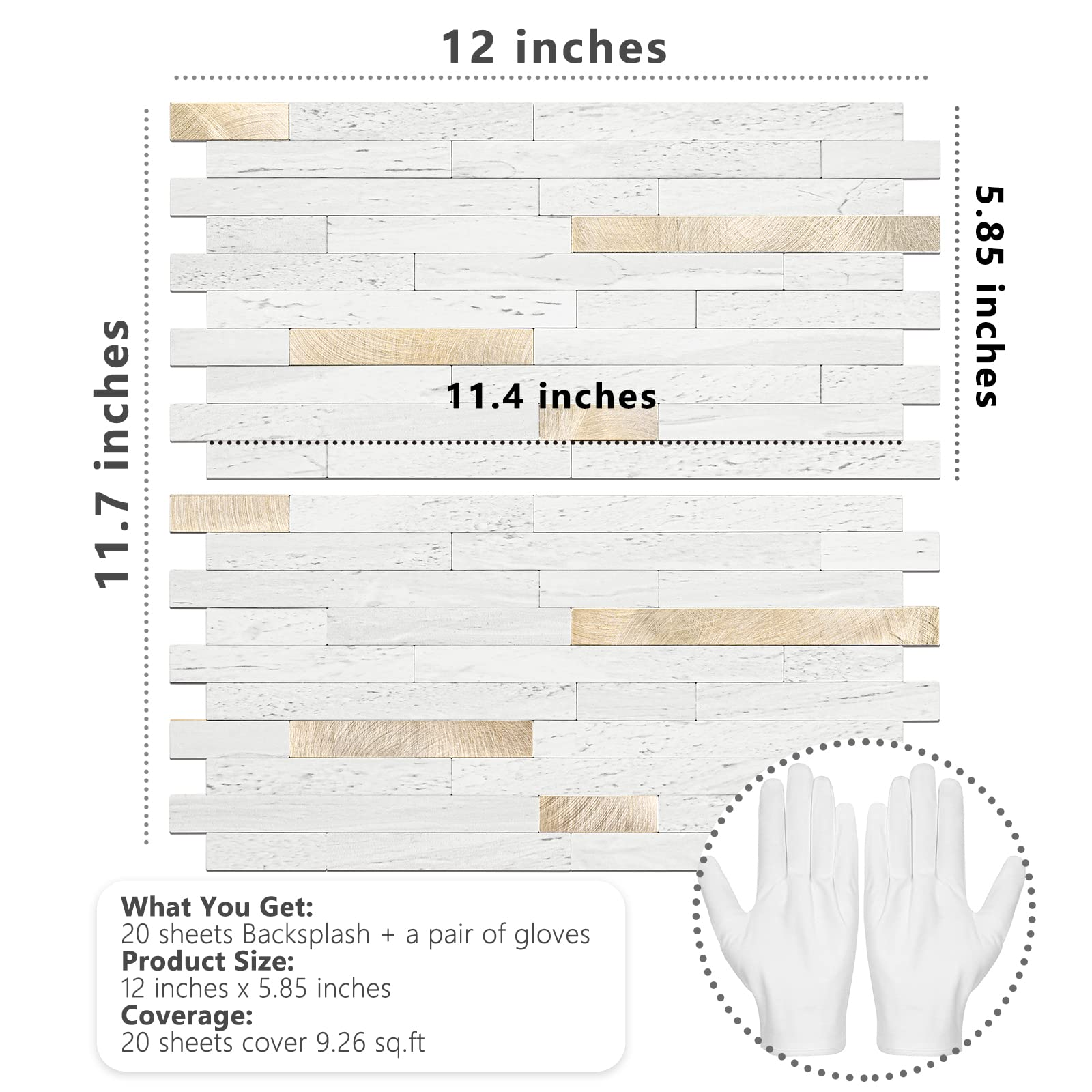 Peel &Stick Backsplash Tiles – Waterproof, 20‑Piece Kit 🧱✨