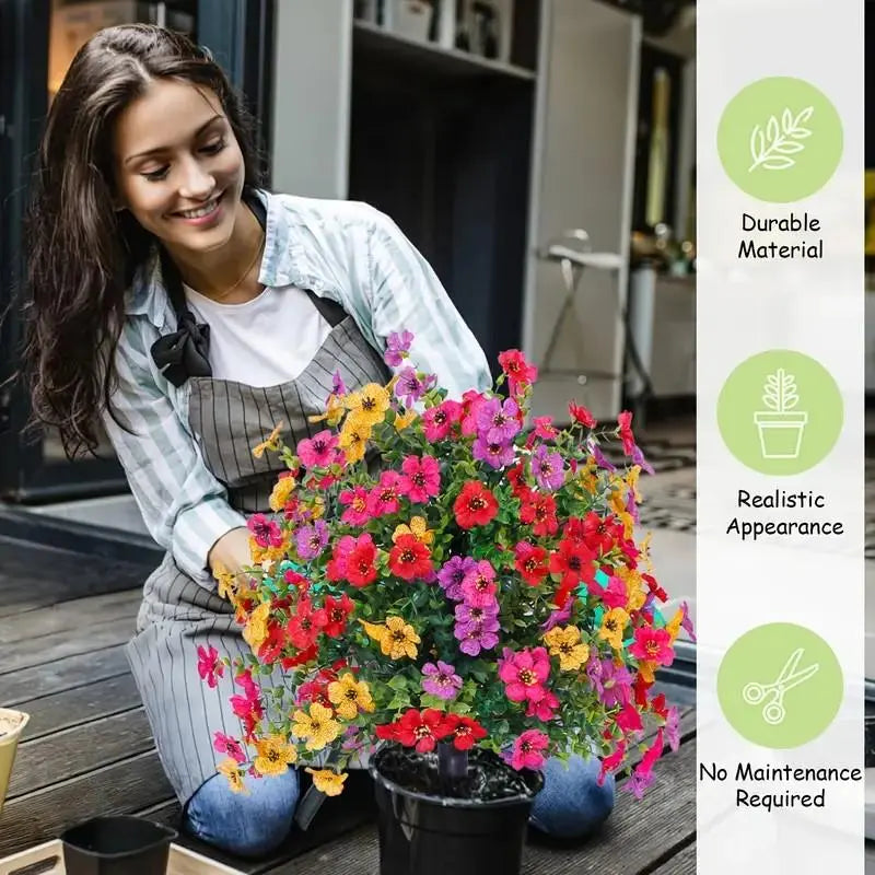 🌺Mother's day gift🌺🔥Artificial Violet Rose Bushes – UV-Resistant Outdoor Decor, No Watering Needed