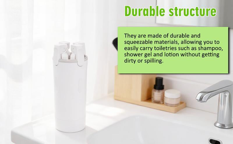 4-in-1 Travel Dispenser Bottle – Leak-Proof Silicone, Compact Toiletry Organizer