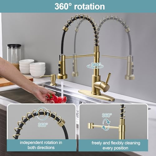Brushed Nickel Pull-Down Kitchen Faucet – Single Handle, Compact Design