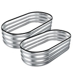 🍅Limited-time Summer Special Offer🍆2-Pack 12" Tall 4x2 ft Metal Raised Garden Beds – Oval Planter Box for Vegetables & Flowers