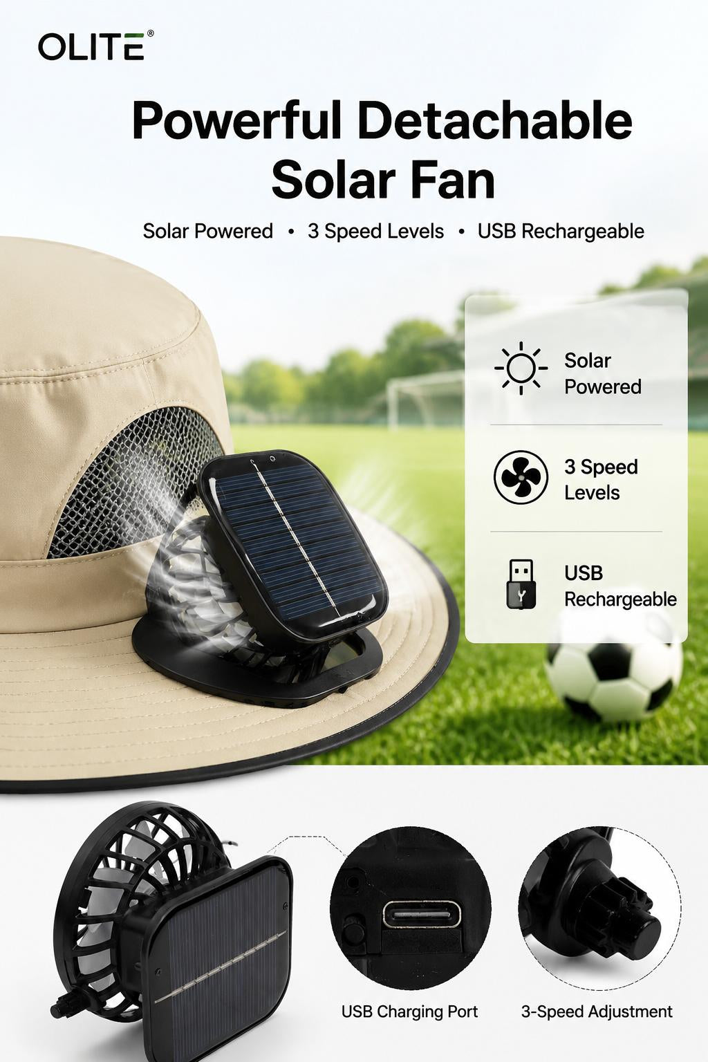 Solar Cooling Hat with Dual Fans – Wide Brim & USB Rechargeable 🌞🧢