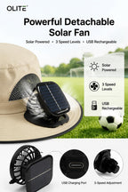 Solar Cooling Hat with Dual Fans – Wide Brim & USB Rechargeable 🌞🧢