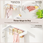 Wall‑Mounted Drying Rack – Holds 60 lbs, Folds Flat 👕🧷