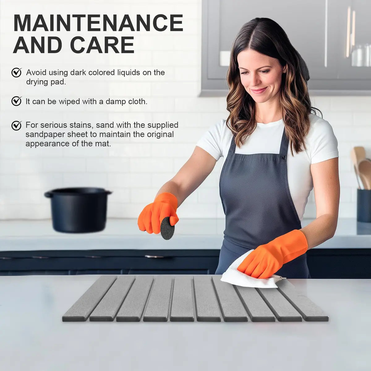 24x16" Diatomite Dish Drying Mat – Super Absorbent, Heat Resistant, Eco-Friendly