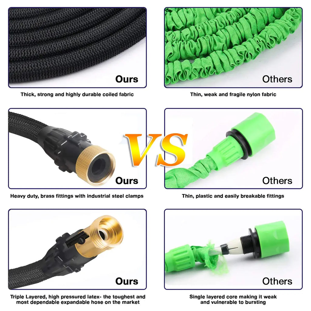 Expandable Garden Hose 75/100/150FT – 4-Layer Latex Core & Brass Fittings 🌱🚿