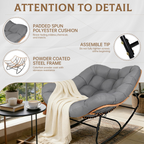 Oversized Wicker Papasan Rocking Chair with Cushion – 450 lb Capacity, Indoor/Outdoor Lounge Chair