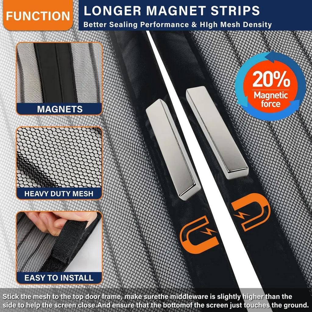 Magnetic Screen Door – Self‑Adhesive, 62″×80″, No Tools 🚪🪲🦟