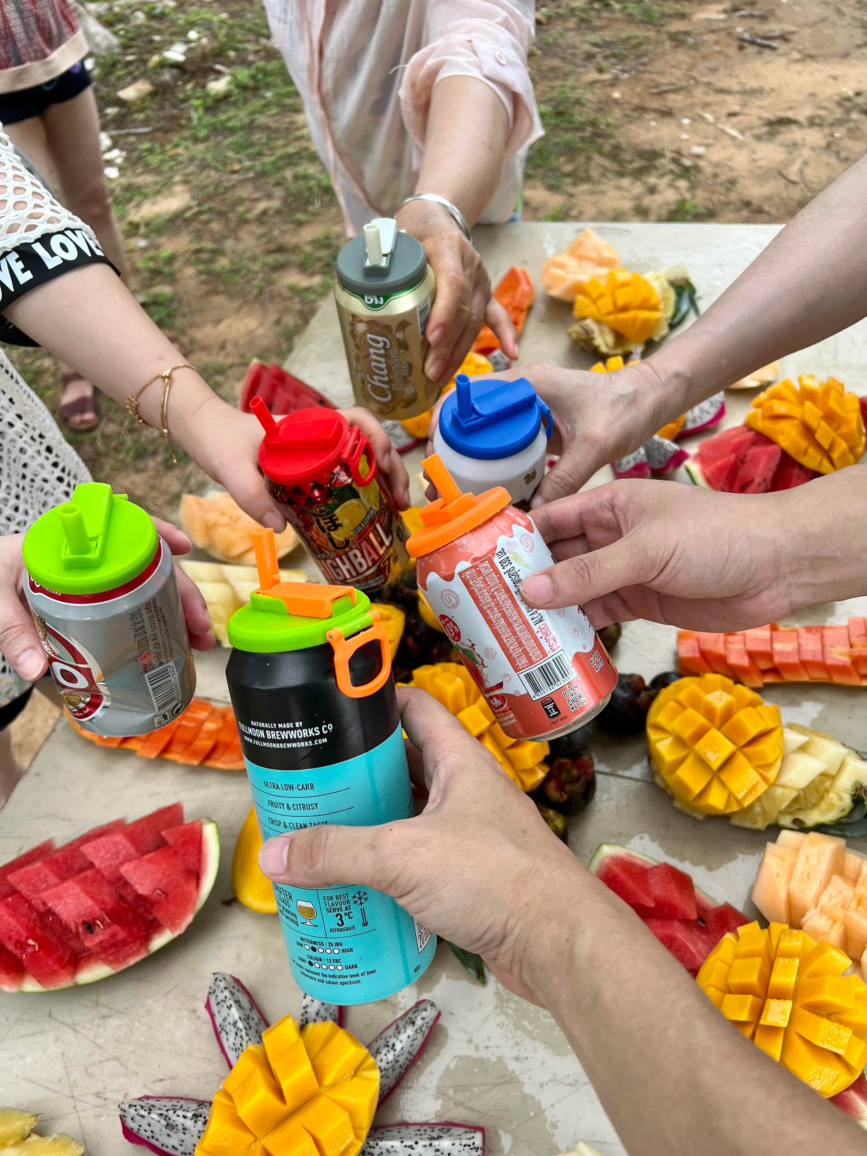 Silicone Soda Can Covers – 6-Pack with Straws 🥤✨