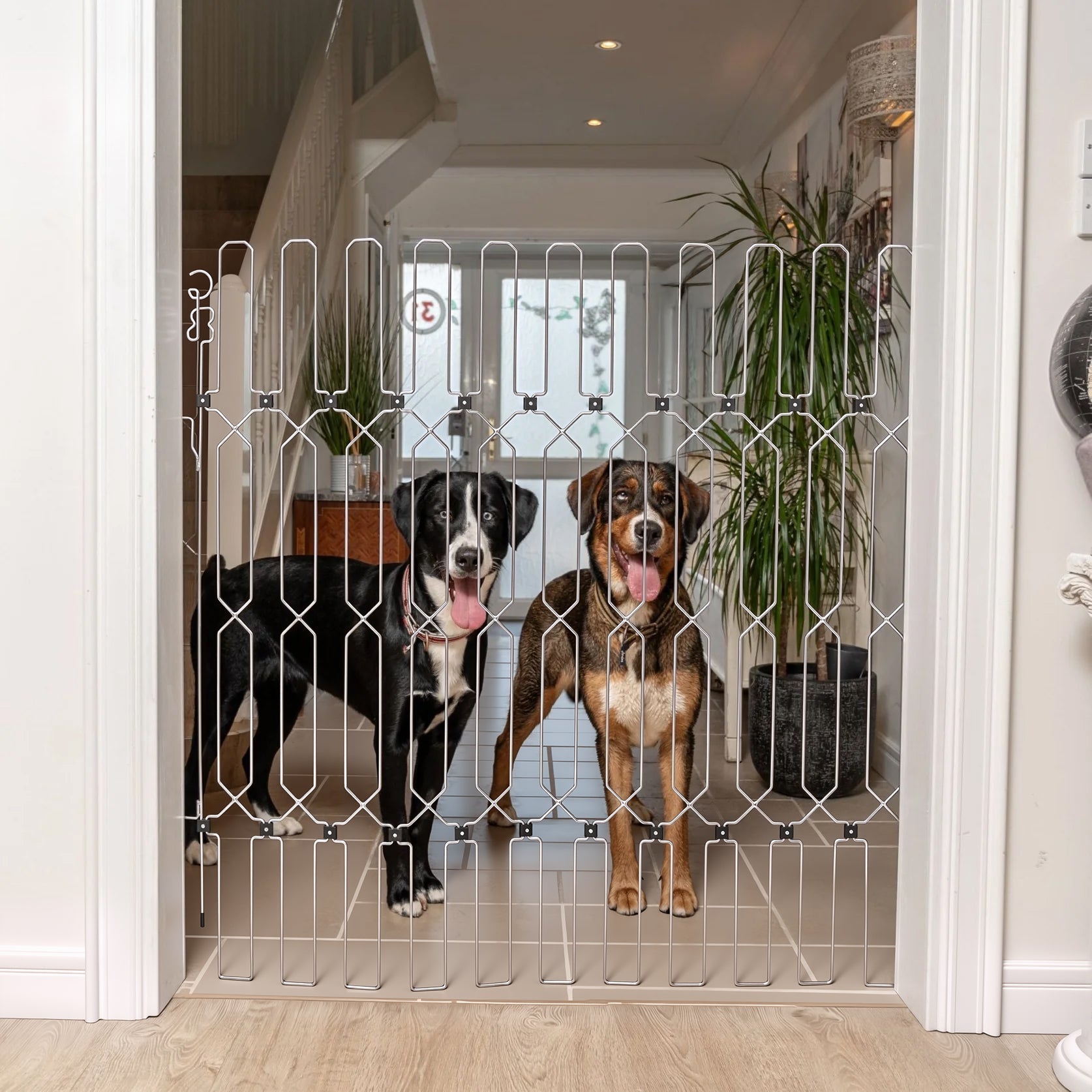 47" Steel Pet Gate – No-Drill 3M Adhesive, Fits Doors & Stairs 🐾🚪