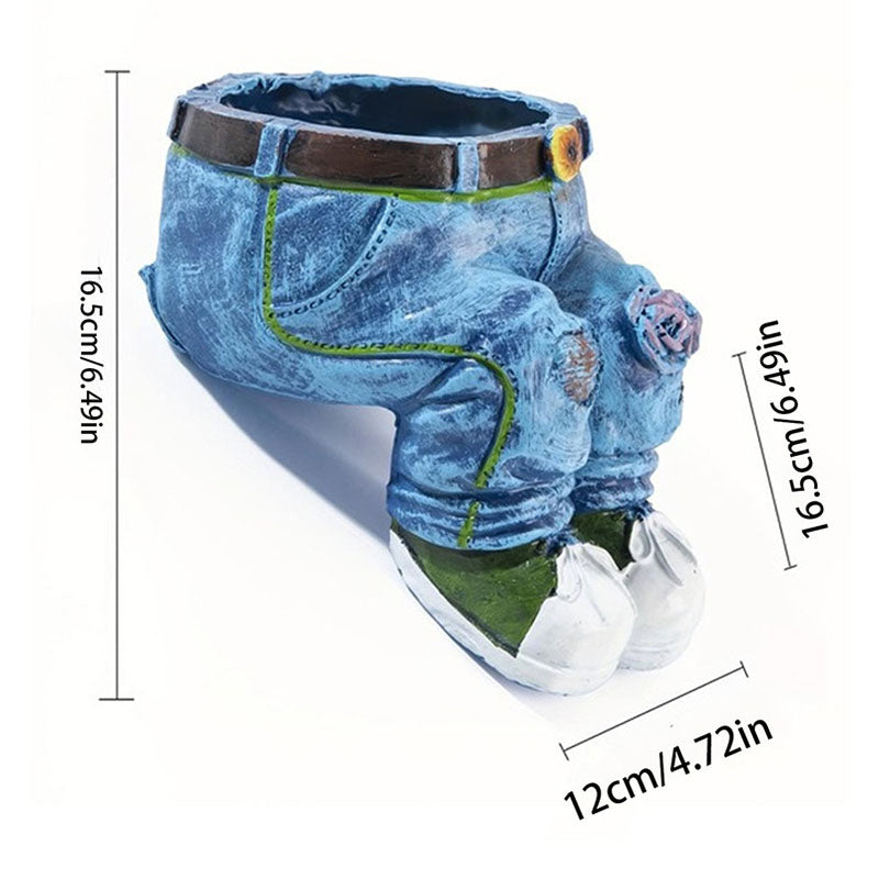 Denim Jeans Flower Pot – Realistic Resin Planter, Indoor/Outdoor 👖🌱
