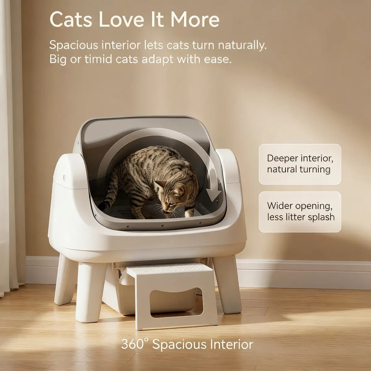 🐱Cat Gift🐱PetPivot AutoScooper 12 Lite Open Top Self Cleaning Cat Litter Box