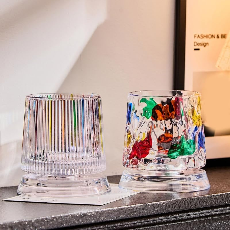 Rotating Crystal Whiskey Glass – Hand-Painted Star Base 🥃✨