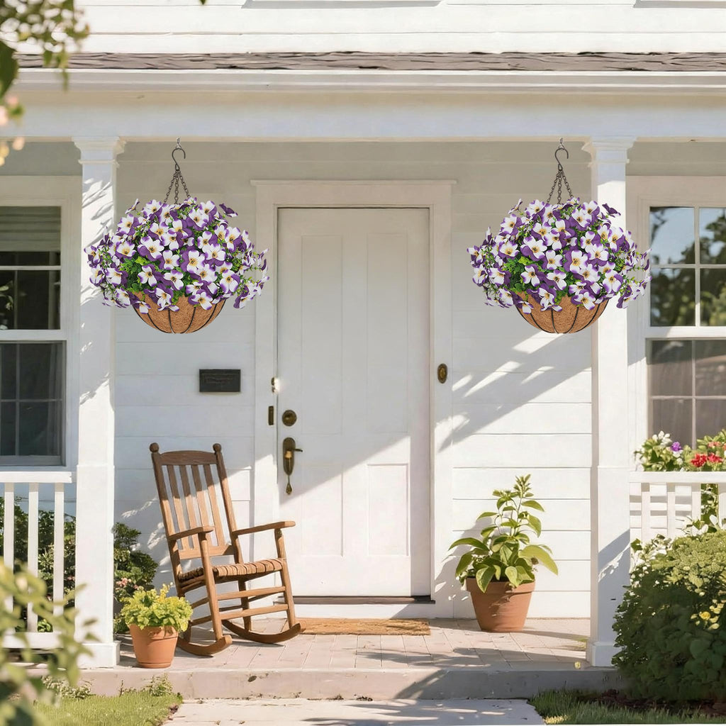 🌺🌺Artificial Silk Spring Flowers Hanging Basket for Outdoor Indoor