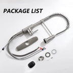 Brushed Nickel Pull-Down Kitchen Faucet – Single Handle, Compact Design