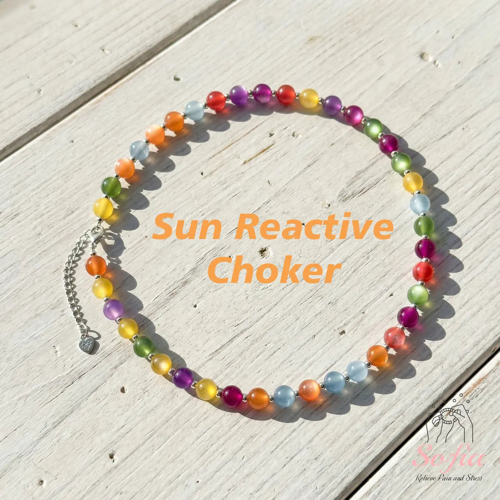 Magic Sun Choker – UV-Reactive Rainbow Beads for Indoor &amp; Outdoor Wear 🌞📿