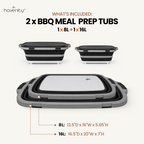 Collapsible BBQ Prep Tub with Cutting Board Lid – Foldable &Portable 🍖🧊