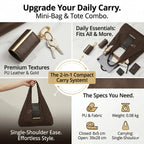 Keychain Foldable Tote Bag – Nylon &Leather, Expandable Design 👜🔑