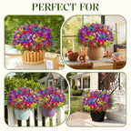 24&48Bundles UV Resistant Artificial Flowers – Vibrant Faux Florals for Indoor & Outdoor