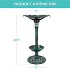 Solar Bird Bath with Planter – Glows at Night, Blooms by Day 🌙🌸