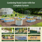 🍅Limited-time Summer Special Offer🍆2-Pack 12" Tall 4x2 ft Metal Raised Garden Beds – Oval Planter Box for Vegetables & Flowers
