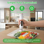 Handheld Vacuum Sealer with Visible Water Tank – 5X Food Freshness, Includes 30 Reusable Bags