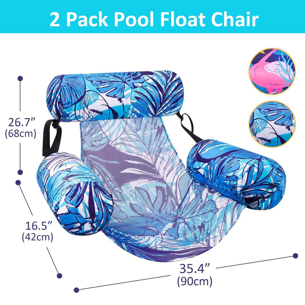 2-Pack Adult Pool Float Chairs – Inflatable Loungers with Mesh Seat 🏖️