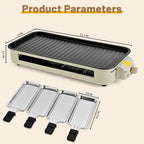 Electric Indoor Grill & Griddle - 2-in-1 Smokeless Kitchen Grill, 1500w, Dishwasher Safe, BBQ Pan with Non-Stick Plates