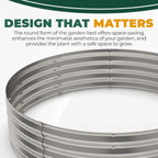 Galvanized Raised Garden Bed – Round Metal Planter Box for Vegetables, Flowers & Fruits