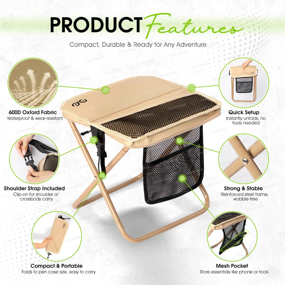 🔥⛰️[Summer Special Offer]Camdoor Ultra-Light Foldable Stool