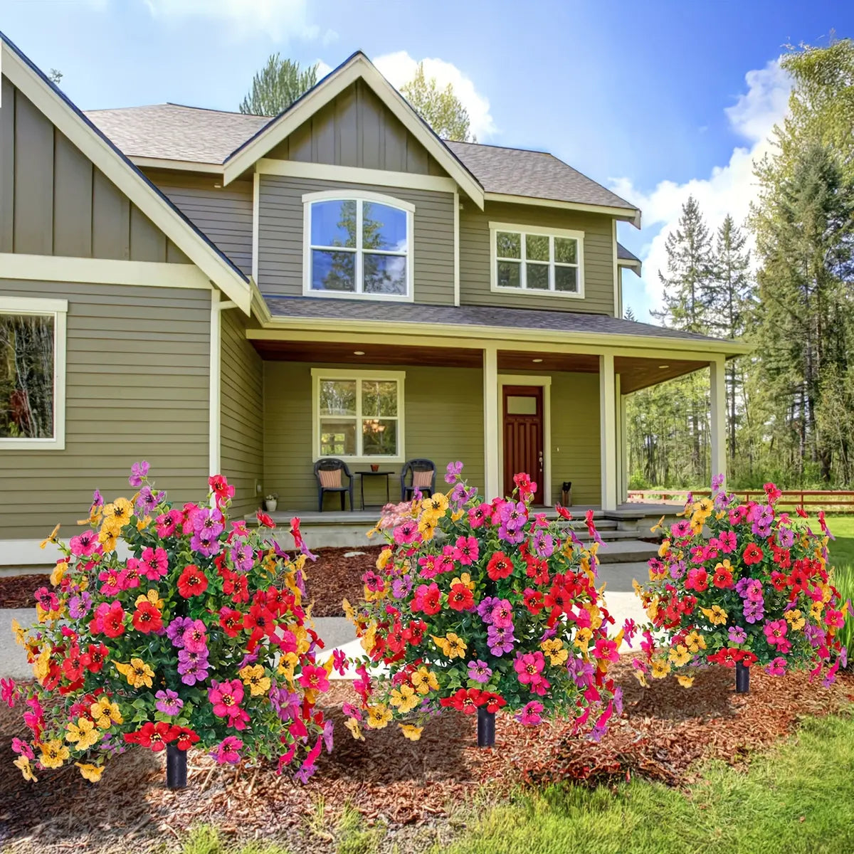 🌺Mother's day gift🌺🔥Artificial Violet Rose Bushes – UV-Resistant Outdoor Decor, No Watering Needed