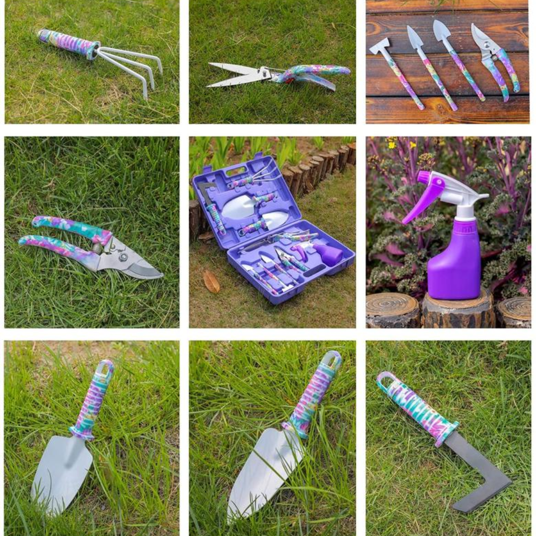 GreenHaven 8-Piece Garden Tool Set – Ergonomic, Stainless Steel, Storage Case 🌸🛠️