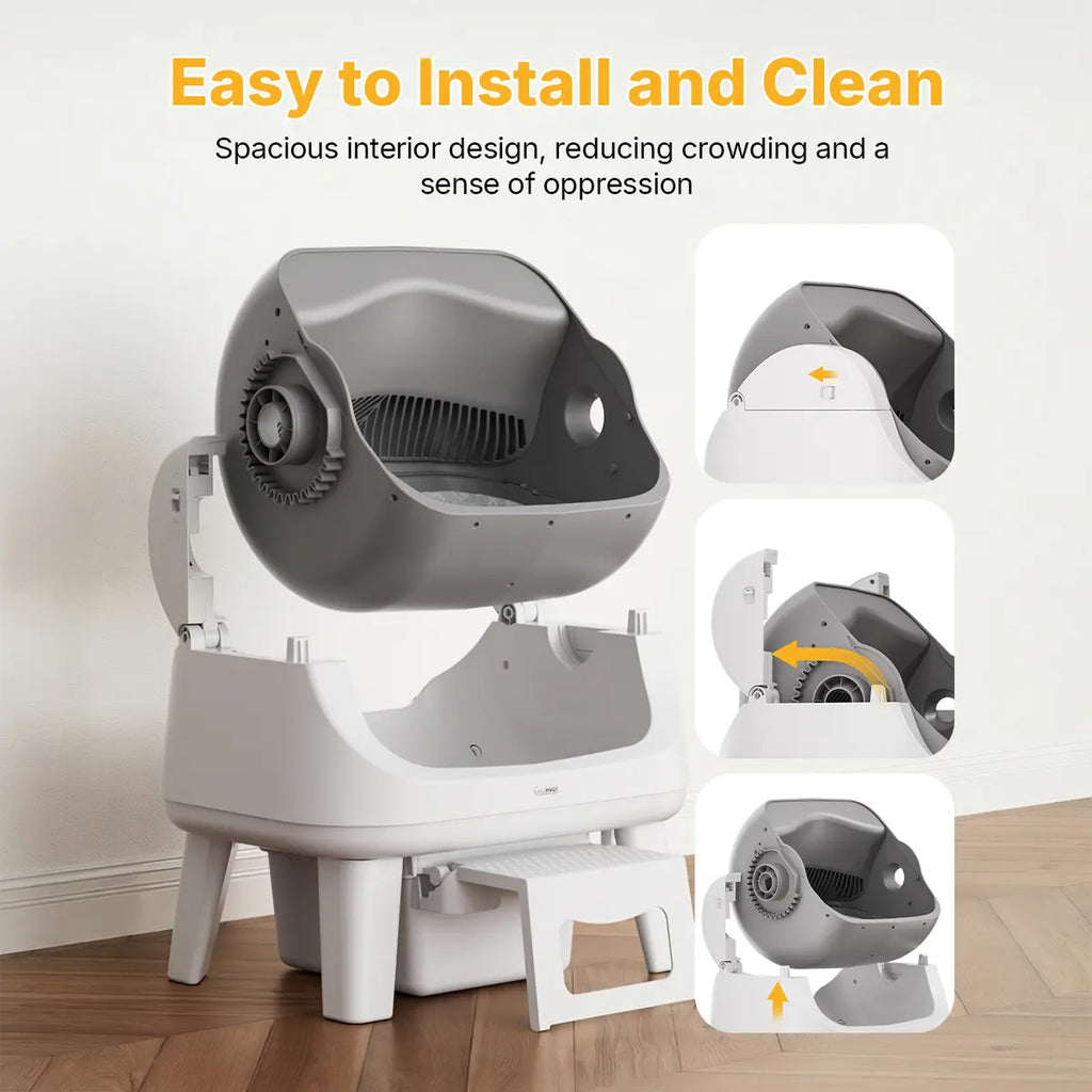 🐱Cat Gift🐱PetPivot AutoScooper 12 Lite Open Top Self Cleaning Cat Litter Box