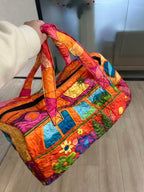 Unisex Boho Quilted Weekender Travel Bag, Lightweight & Comfortable, Hippie Design