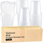 Clear Plastic Cups with Lids & Straws – Sturdy, Reusable & Leak-Proof
