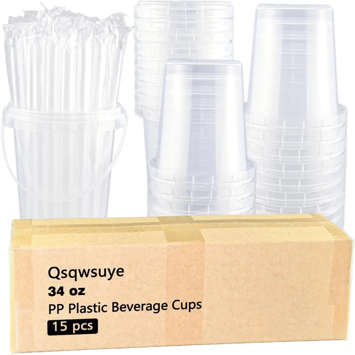 Clear Plastic Cups with Lids & Straws – Sturdy, Reusable & Leak-Proof