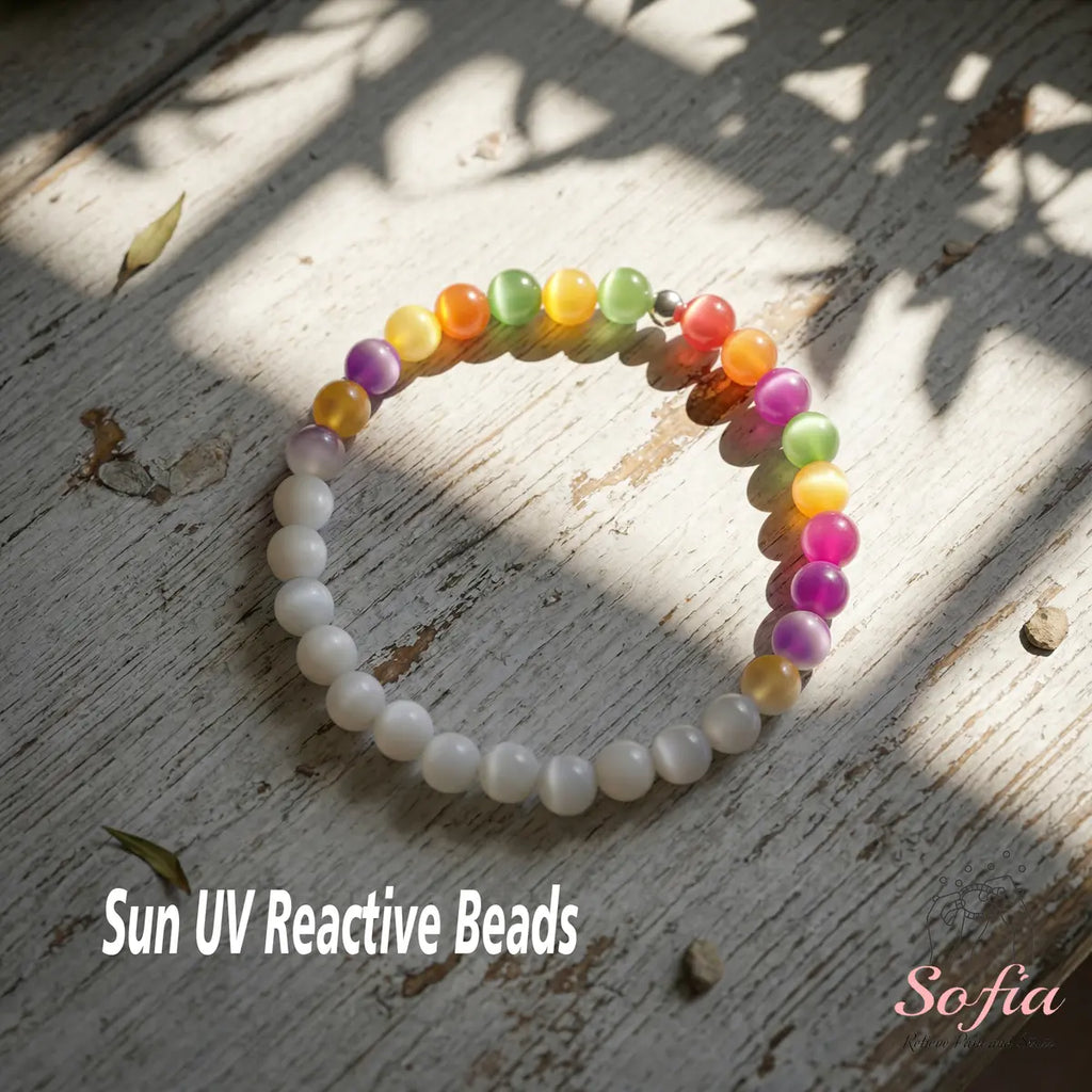 Magic Sun Choker – UV-Reactive Rainbow Beads for Indoor &amp; Outdoor Wear 🌞📿