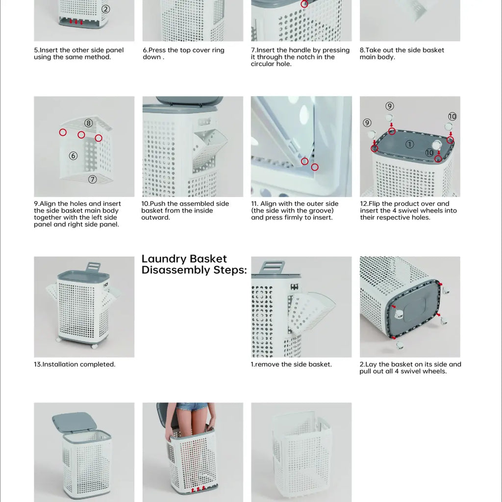 Laundry Basket with Wheels & Lid – Ventilated, Odor-Resistant, Portable Storage